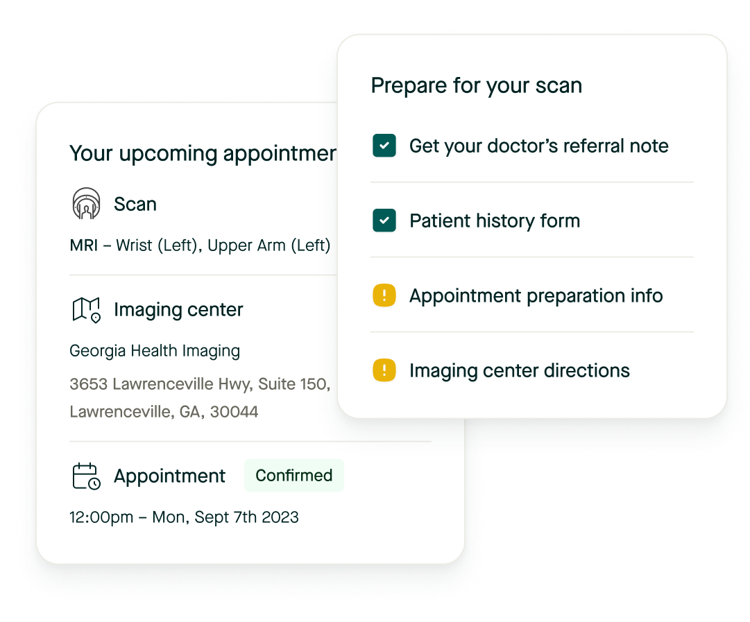 appointment information user interface